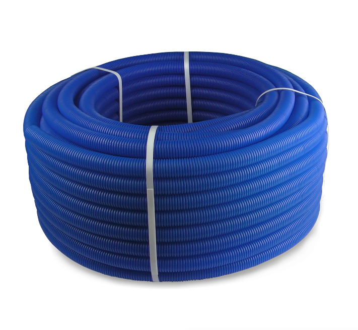 фото Труба защитная гофрированная синяя 50 под трубу D32мм