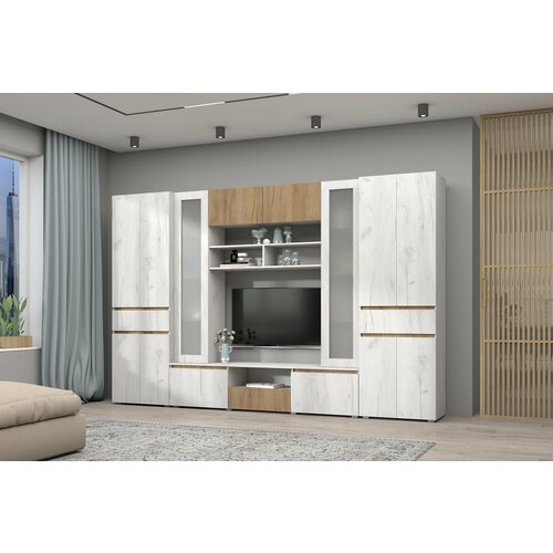 Гостиная Лиана МС Композиция 2 Дуб Крафт БелыйДуб Крафт Золотой 54440₽