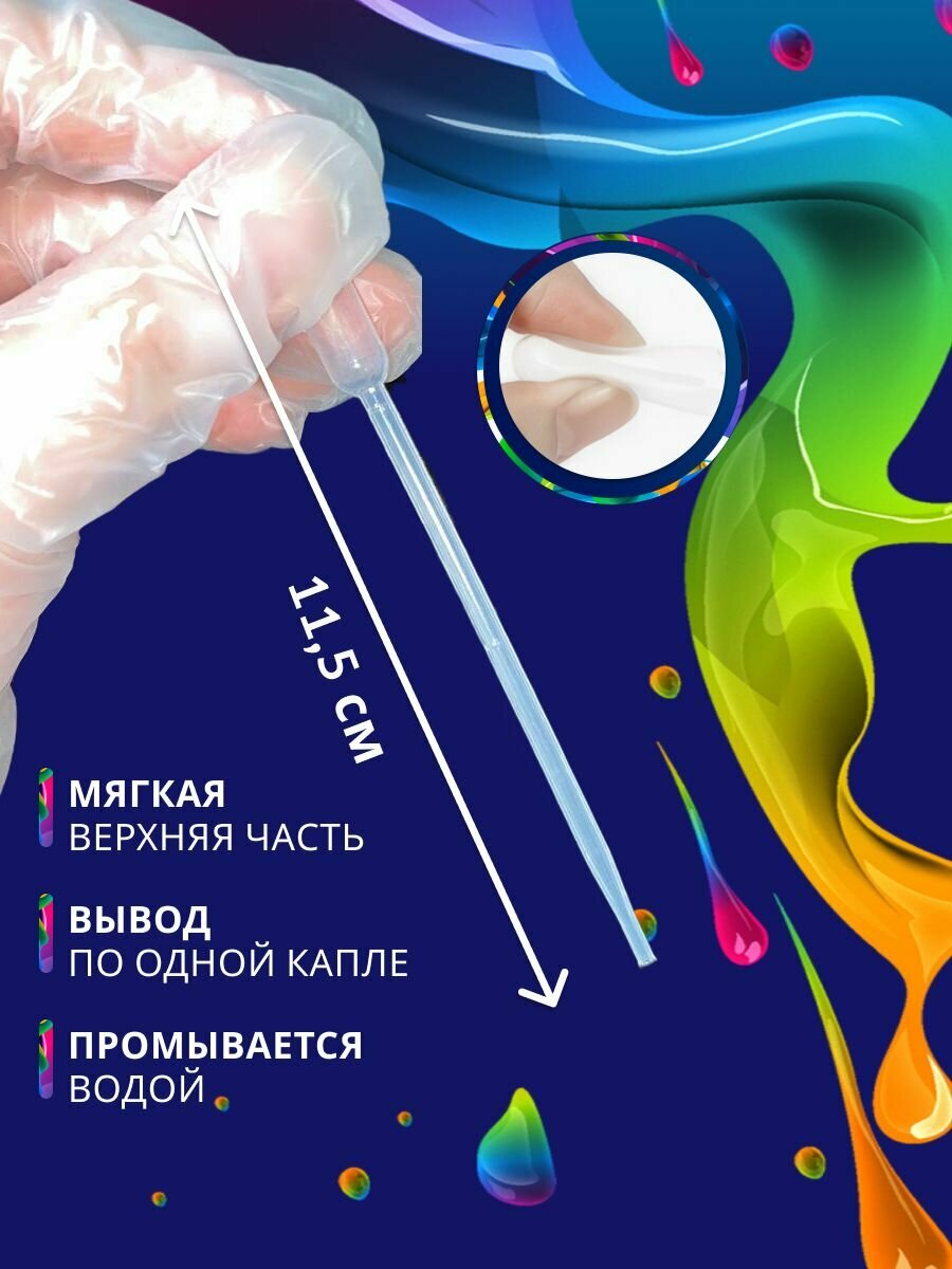 Картинки Пипетка пастера для творчества пластиковая 0,5 мл 100 шт для переноса жидкостей