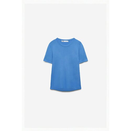 Футболка Zara, размер S, голубой пиджак zara размер s голубой