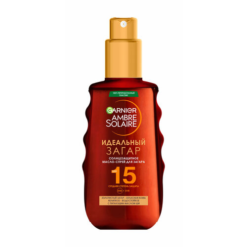 GARNIER Солнцезащитный спрей для загара Ambre Solaire с маслом карите SPF 15, 150 мл