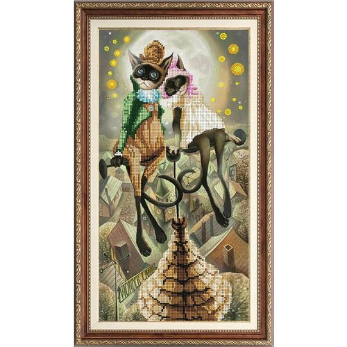Вышивка бисером Набор Коты на крыше. Страна чудес