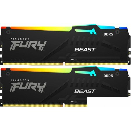 Оперативная память Kingston FURY Beast RGB 2x8ГБ DDR5 5200 МГц KF552C40BBAK2-16