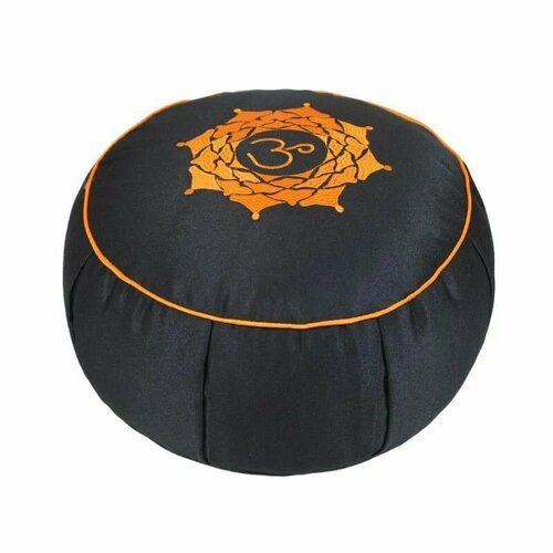 Подушка для медитации с узором Ом 30х30х15 см, черный