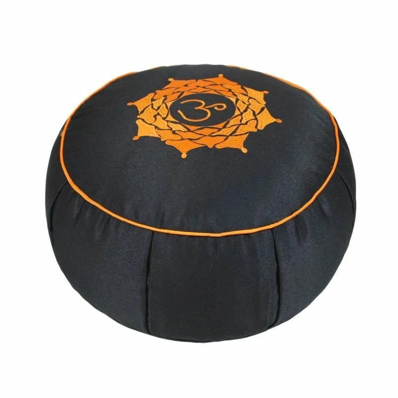 Подушка для медитации с узором "Ом" 30х30х15 см, черный