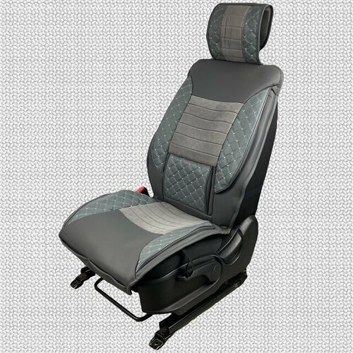 Накидки на передние сиденья ЭкоКожа-жаккард цвет серый 4099₽