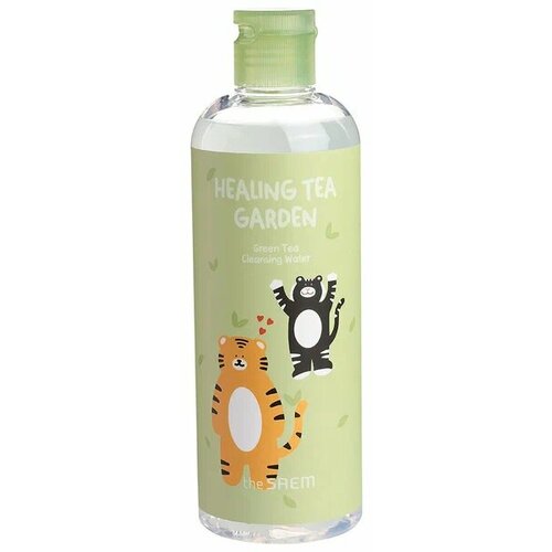 Очищающая увлажняющая вода с зеленым чаем The Saem Healing Tea, 400 мл. очищающая вода для лица the saem с чайным деревом healing tea garden 400 мл 2 шт