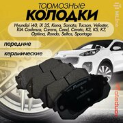 Колодки тормозные передние керамические Moleduo M1610 для Hyundai i40, iX35, Kona, Sonata, Tucson, Veloster, KIA Cadenza, Carens, Cee'd, Ceed, Cerato, K3, K5, K7, Optima, Rondo, Seltos, Sportage