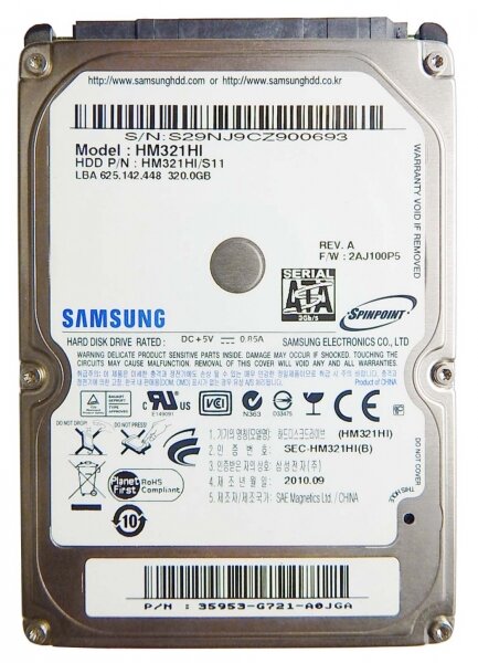 Жесткий диск Samsung HM321HI 320b 5400 SATAII 2,5" HDD