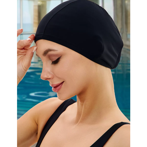 Шапочка для плавания , универсальный размер.(чёрный)