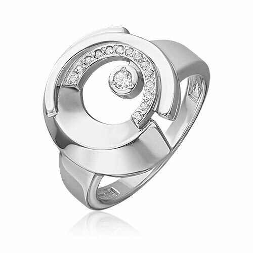 platina jewelry золотое кольцо с фианитами 01 4988 00 404 1110 48 Кольцо PLATINA, серебро, 925 проба, родирование, фианит, размер 17, серебряный