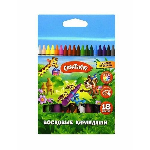 Creativiki Набор восковых мелков круглые 18 цветов 1 уп 306₽