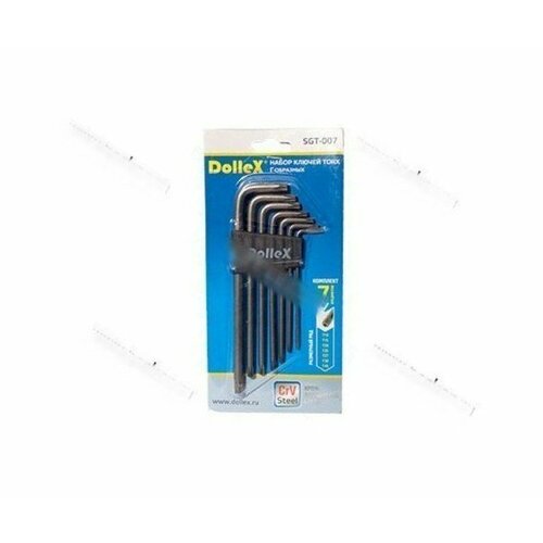 Ключи торцевые г-образные torx 7 предметов t10-t40 удлиненные dollex 780₽