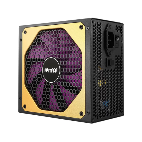 Блок питания для ПК 1300 Ватт PSU HIPER HPG-1300FM 1300W Gold 14cm Fan 220V input Efficiency 93 Modular Black 14440₽