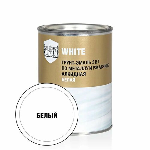 Грунт-эмаль стандарт 30534 полуматовый цвет белый 0.8 кг