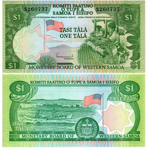 Банкнота 1 Тала 1980 года. Западное Самоа. клуб нумизмат монета 10 тала самоа 1995 года серебро елизавета ii