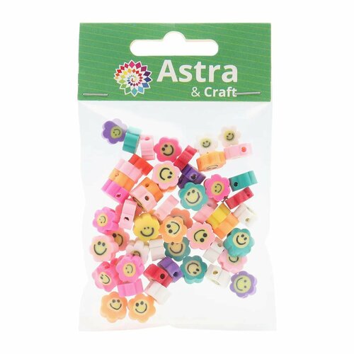 Бусины Astra Craft из полимерной глины цветочки-смайлики 1 10 мм 20 г 879₽