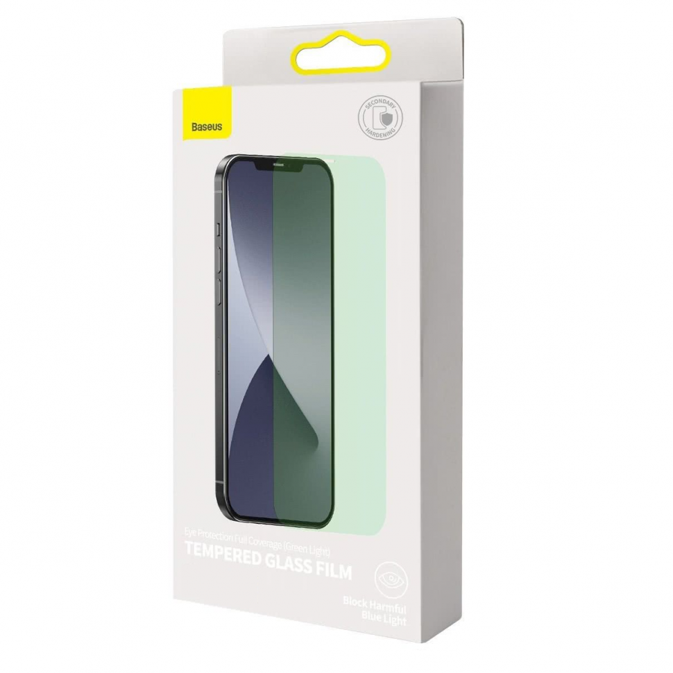 Защитное стекло iPhone 12/12 Pro (6.1) Baseus Block Harmful Green Light Glass 0.15mm 2 шт