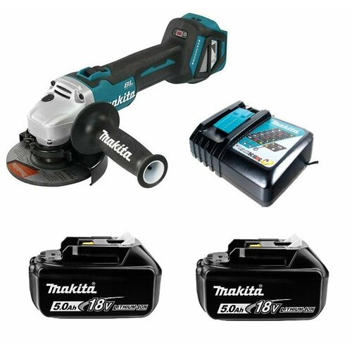 ударный шуруповерт аккумуляторный 165нм 18в lxt li ion 2x5ач makita dtd152rte Шлифмашина угловая аккумуляторная 18В LXT 125мм Li-Ion 2x5Ач Makita DGA511RT2