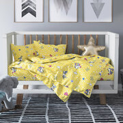 Комплект постельного белья Детский в кроватку Galtex Зайки серые бело-желтый
