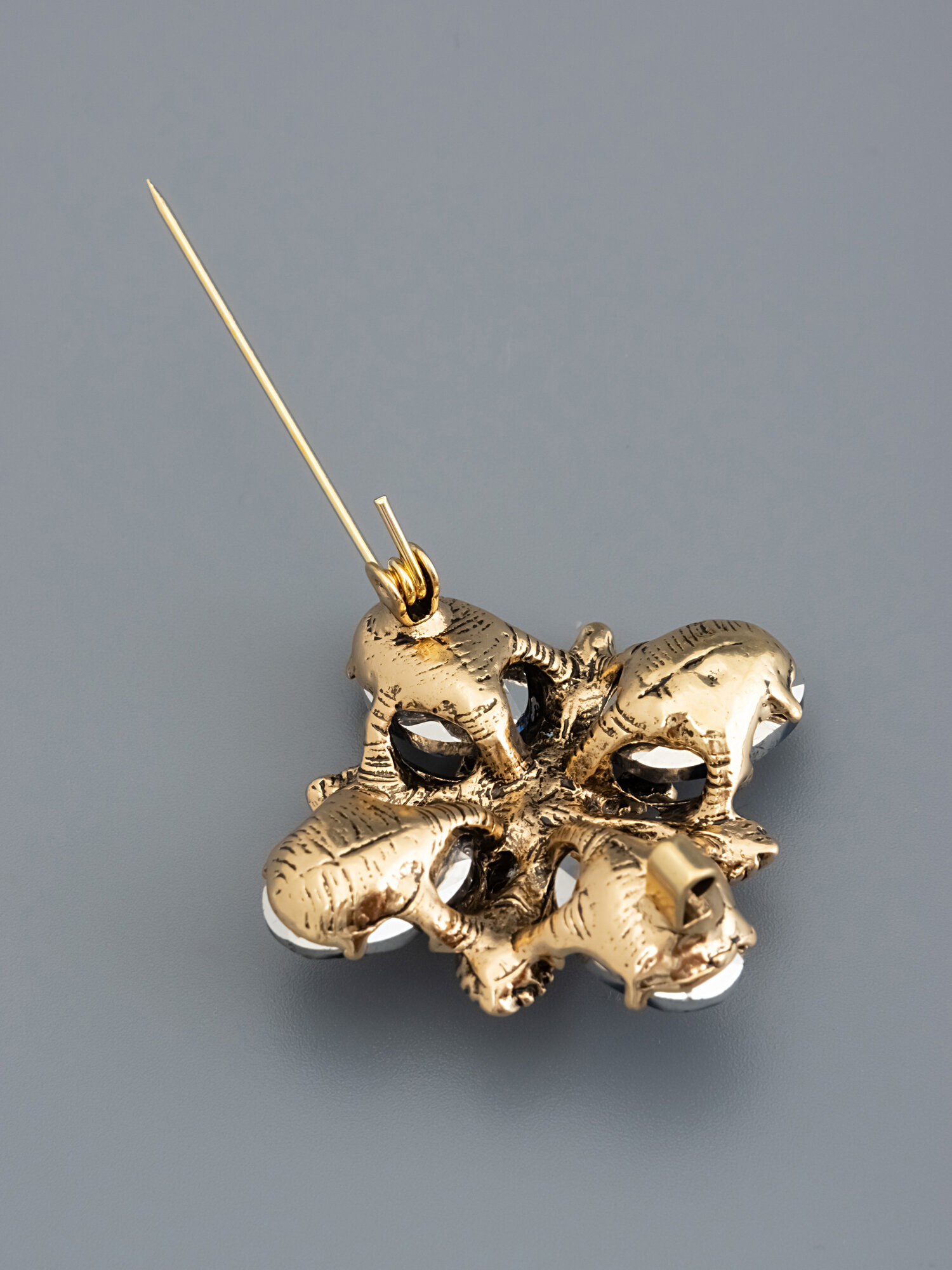 Брошь ЖемАрт, кристалл, синий — фото 1