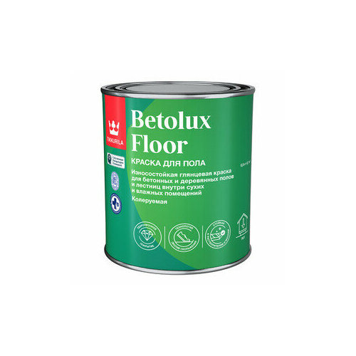 Краска Tikkurila Betolux Floor для полов бесцветная глянцевая база C 0,9 л