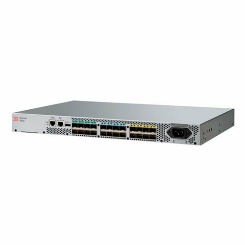 Brocade Коммутатор Brocade Brocade G610S 24-port FC Switch, 24 ports licensed, 24x16Gb FC, Enterprise Bundle Lic (ISL Trunking, Fabric Vision, Extended Fabric), including 24x FC 16Gb SWL SFPs transceivers, 1 PS, Rail Kit, 1Yr G610