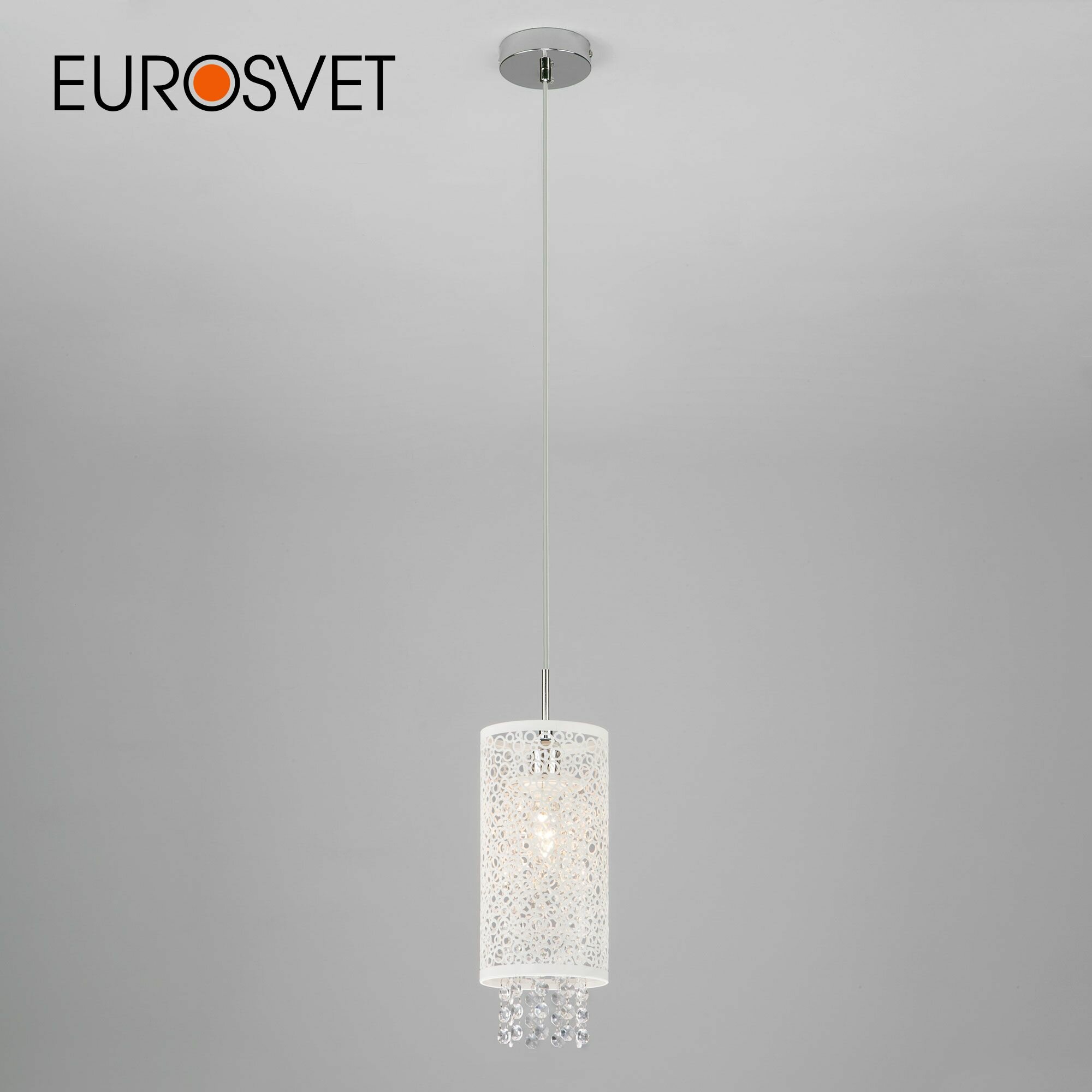 Подвесной светильник с хрусталем Eurosvet Laguna 1181/1 хром IP20
