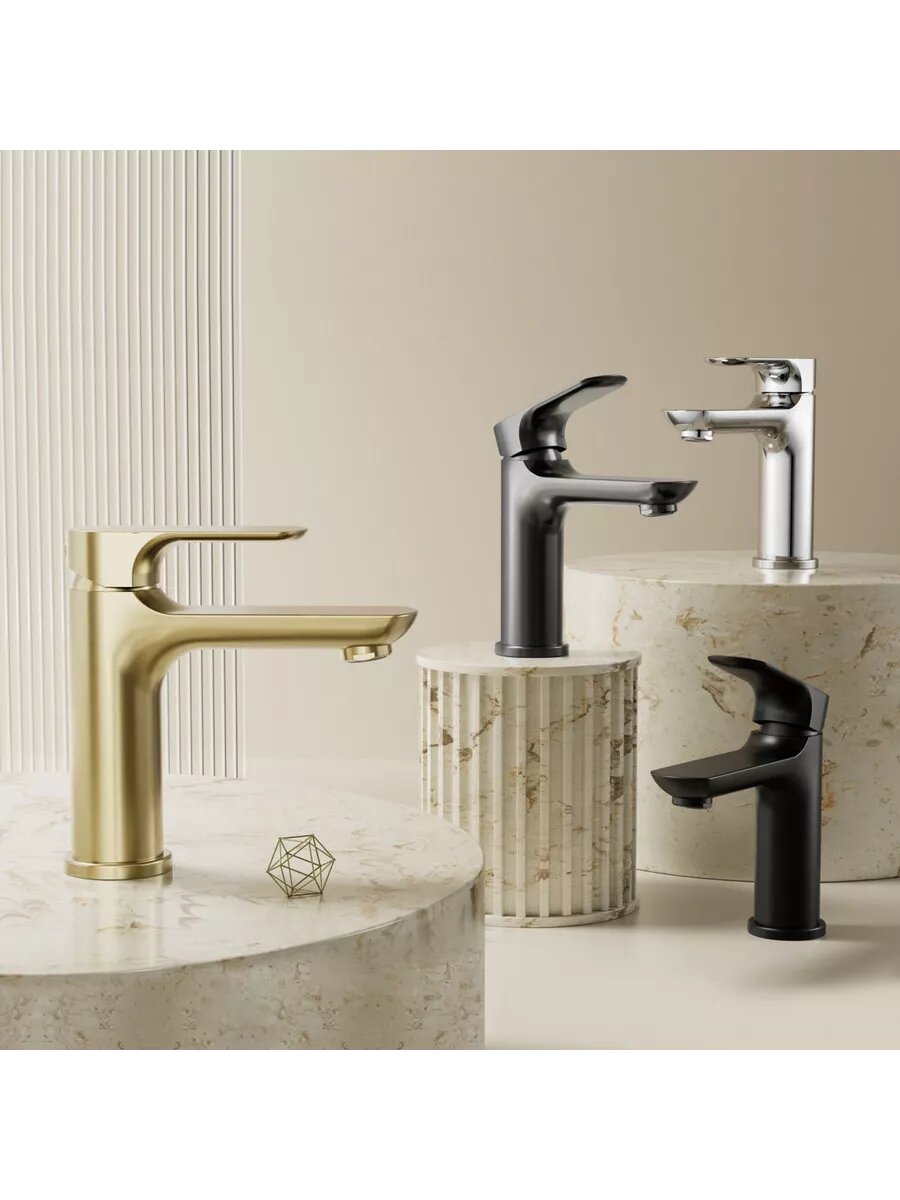 Смеситель для раковины с фиксированным изливом Raglo R03.10.09 графит, латунь — фото 1