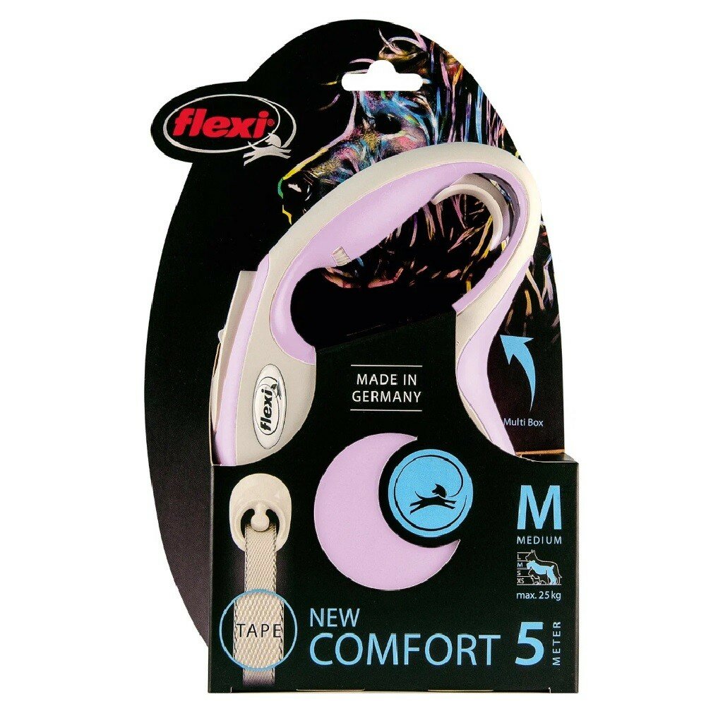 Рулетка Flexi NEW LINE Comfort M (до 25кг) лента, 5м (цвета в ассорт.) - фото №12