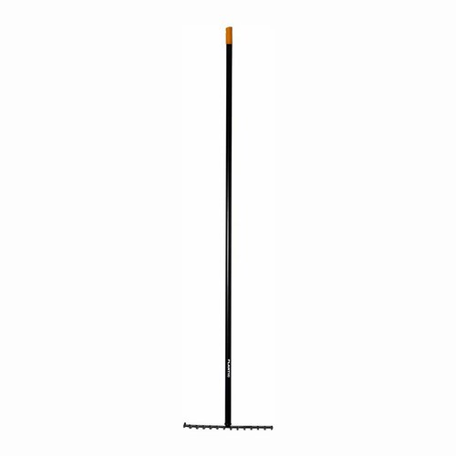 Грабли веерные Plantic by Fiskars Solid M, с алюминиевым черенком, 23 зуба, 1670 мм черный