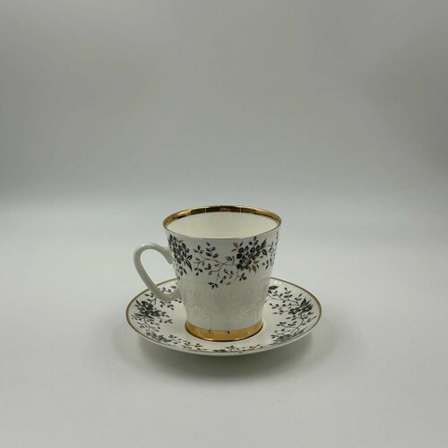 Кофейная пара 2 предмета из Костяного Фарфора с Позолотой! Состояние!