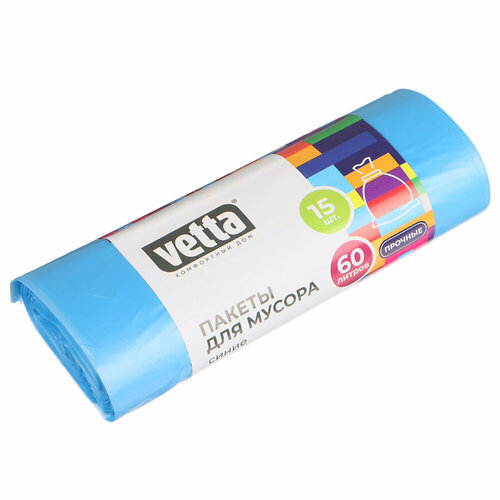 VETTA Мешки для мусора 60 л 15 шт рулон 3 штуки 995₽