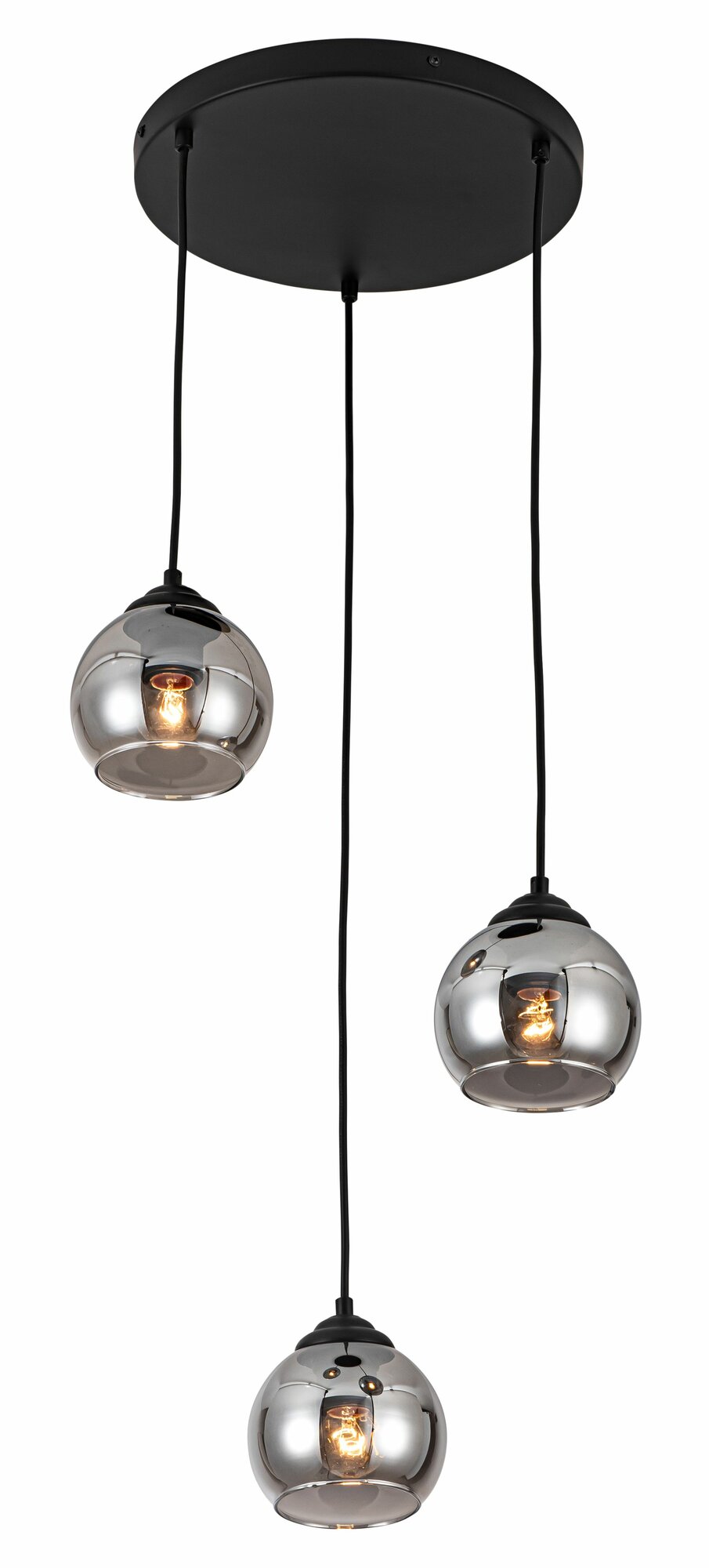 Люстра De Fran LP-4303 BK Е27 3*40Вт, черный с дымчатым стеклом, серия вега