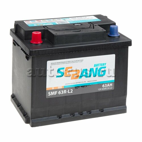 Аккумулятор SEBANG SMF 63 А/ч L2 Прямая 245x175x190 EN650 А SMF 63R? L2