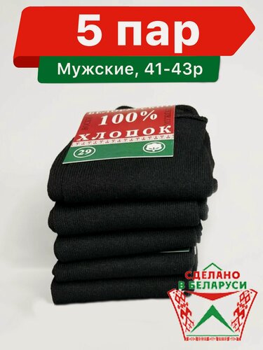 Изображение товара Носки  Мужские "Белорусский Хлопок 100%" 5 пар, размер 27 ( Российский 41-43 )
