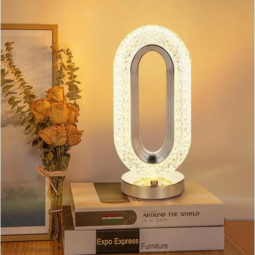 Светильник настольный беспроводной Кристалл TH120-39 Ночник Лампа настольная сенсорная 865₽