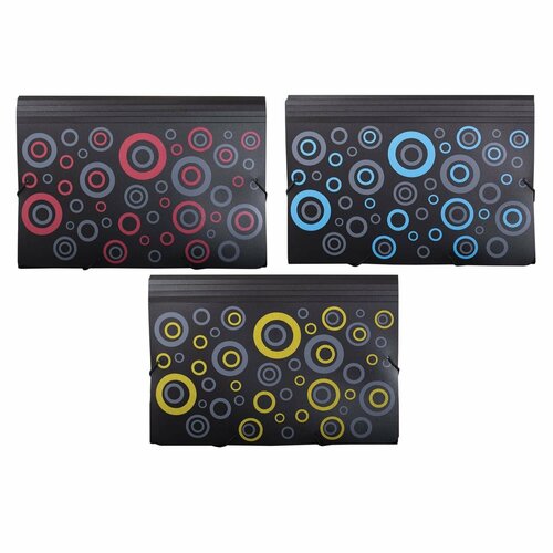 Папка-картотека на резинке Alingar A4 Black C 328х235х32 мм 600 мкм 13 отделений цветная матовая ALBC571BC575 527₽