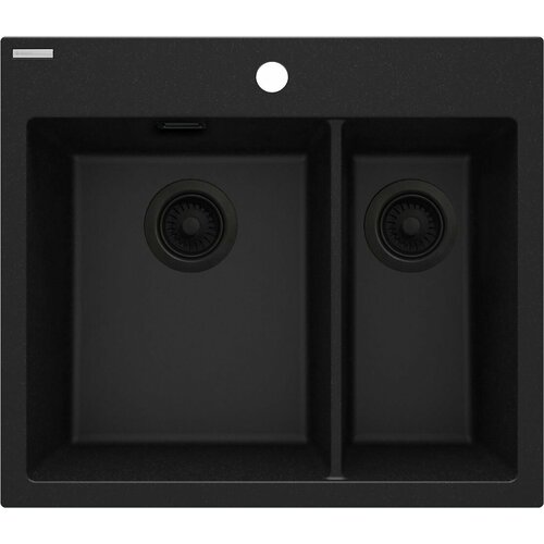 Мойка кухонная гранитная Deante ERIDAN две чаши 6052203 см с сифоном графит 37920₽