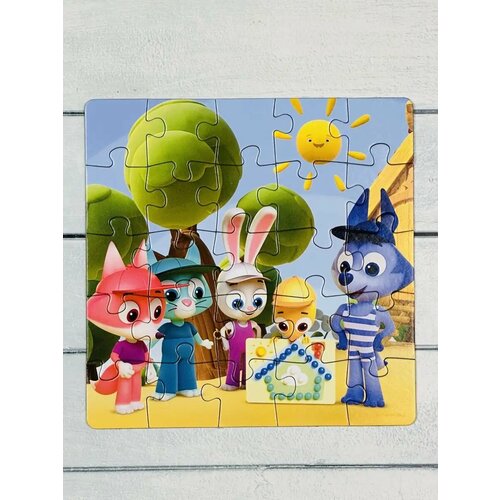 Пазлы Цветняшки мульт герои мозаика Лиса Заяц Котенок Волк