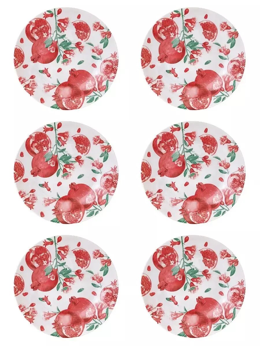 фото Тарелка суповая, 18 см, 600 мл, набор посуды столовой, 6 шт