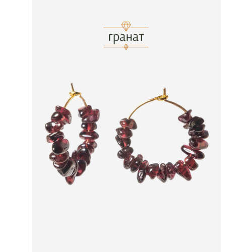 фото Серьги конго bl jewelry dolcezza, гранат, апатит, цитрин, хризолит, ларимар, турмалин, хромдиопсид, малахит, размер 23 мм, бордовый