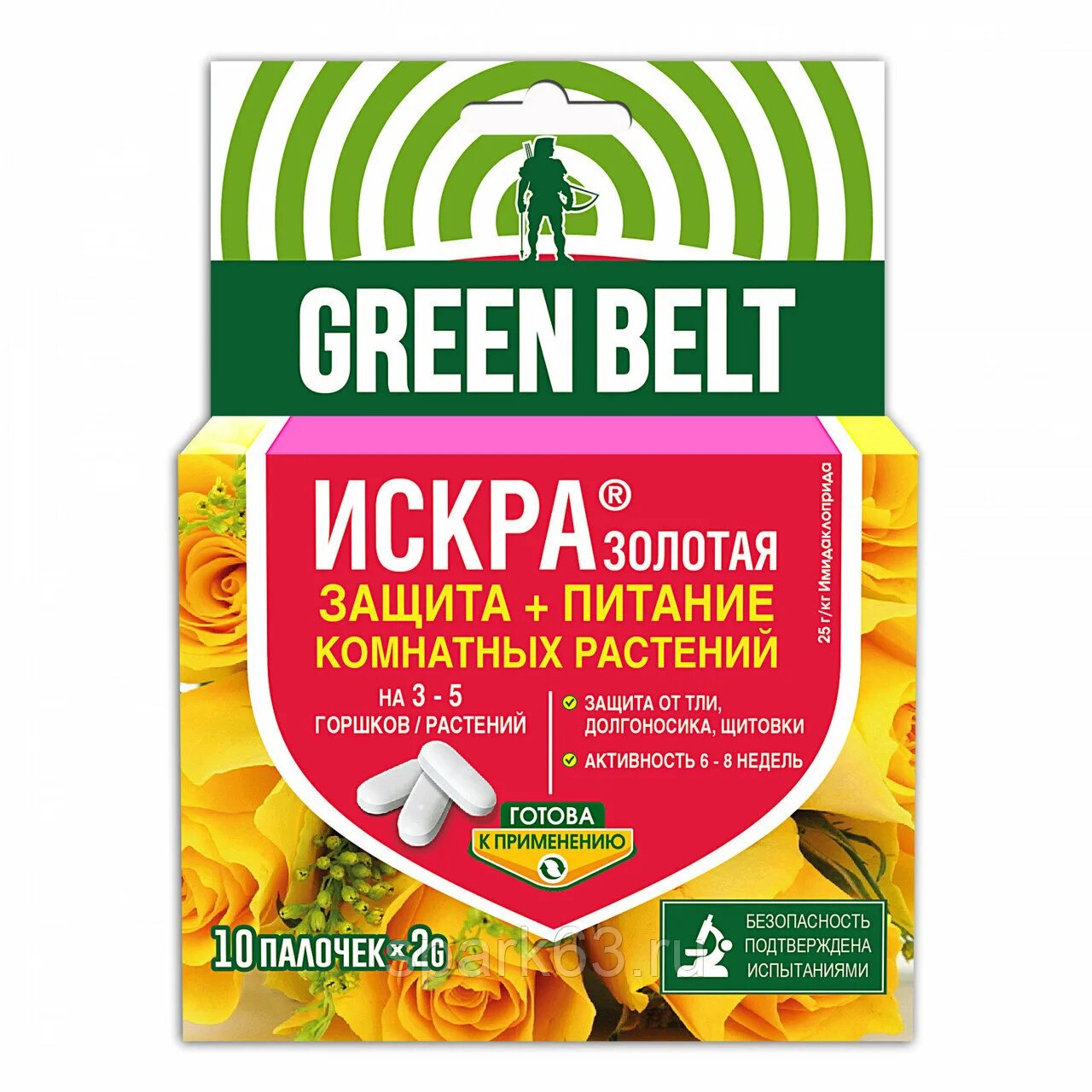фото Green Belt Искра золотая - защита+питание комнатных растений 2 уп.