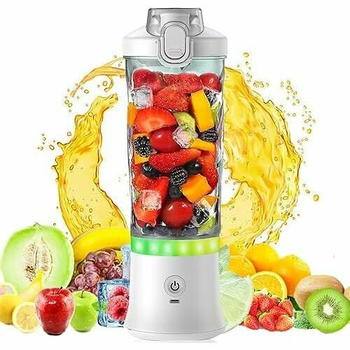 Мини-миксер Cornesty Портативный миксер емкостью 600 мл Аппарат для приготовления смузи с 6 лезвиями из нержавеющей стали портативный электрический блендер USB с дорожной крышкой для коктейлей смузи и детского питания белый 1650800₽