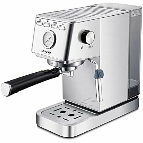 Полностью автоматическая кофемашина GRIFEMA GC3003 портафильтр с кофемолкой эспрессо-машина на 20 бар со съемным заварочным блоком и резервуаром для воды на 14 л ширина 20 см 1350 Вт серебристый 4452900₽