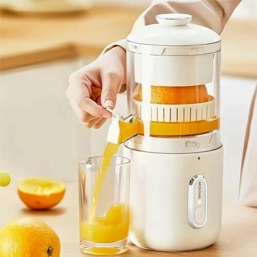 Беспроводные электрические соковыжималки для цитрусовых электрическая соковыжималка для апельсинов объемом 150 мл портативная соковыжималка с зарядкой через USB для апельсинов лимонов и цитрусовых аккумулятор емкостью 1500 мАч белый 1841700₽