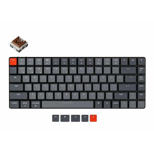 фото Беспроводная клавиатура keychron k3 grey (white led, hot-swap, keychron optical brown switch)