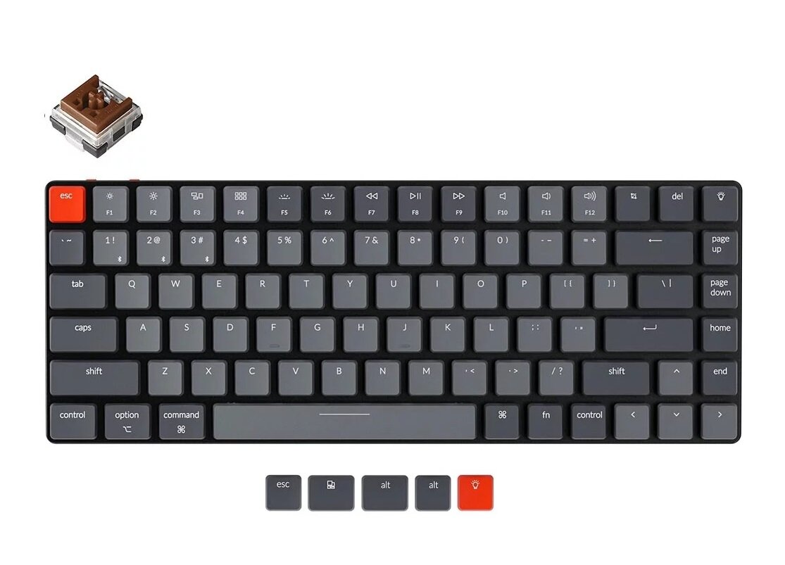 Беспроводная клавиатура Keychron K3 Grey (White Led, Hot-Swap, Keychron Optical Brown Switch)