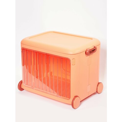 Ящик для игрушек и вещей складной на колесиках, Розовый