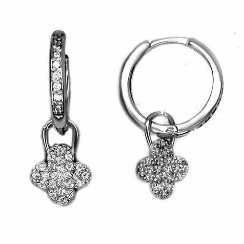 Серьги серебро, 925 проба, фианит